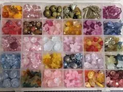 大量 ケース付き 手染め ビーズ セット 花