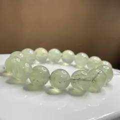極上】マスカットの輝き 天然グリーンプレナイト 11.5mm 大玉/901 