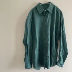 【美品】ラルータ★LARUTA リネンシャツ グリーン　ナイスクラップのサムネイル