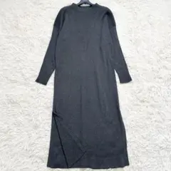 ADORE　アドーア　ロングワンピース　リブニット　スリット　ベージュ　38 ADORE アドーア ロングワンピース リブニット スリット ベージュ 38