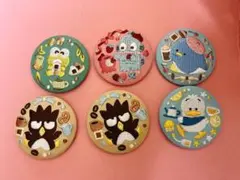 サンリオ 刺繍缶バッジ けろっぴ ハンギョドン タキシードサム ばつ丸 ペックル