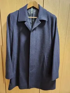 MUJI Labo カシミヤ混ショートステンカラーコート ダークグレー S