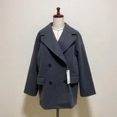 【新品未着用/タグ付/匿名発送】GU コージーメルトンオーバーサイズハーフコート