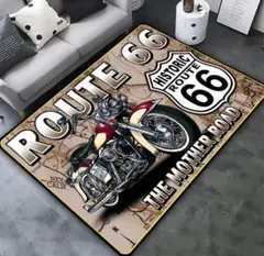 ROUTE66 ラグマット 120×160cm ヴィンテージアメリカン雑貨 新品