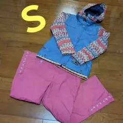 ROXY　スノボウェア　セットアップ　上下　Ｓ　デニム風　ワインレッド