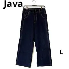 Java ダークブルーワイドレッグデニム　L