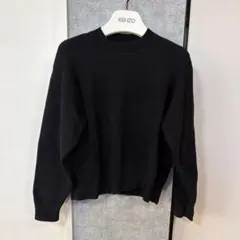 UNIQLO ユニクロ スフレヤーンクルーネックセーター　【M】ブラック