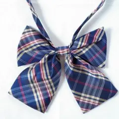 制服 りぼん 青 チェック スクールリボン コスプレ 学生 rb-12