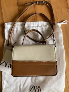 ZARA キャンバス地　ミニシティ　ミニショルダーバック