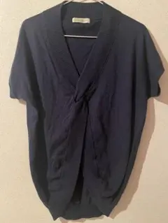 BEAMS HEART 半袖ニット　ネイビー