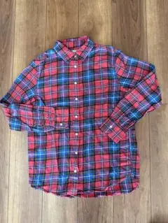 UNIQLOユニクロ　赤紺チェック　フランネルチェックシャツ　Mサイズ