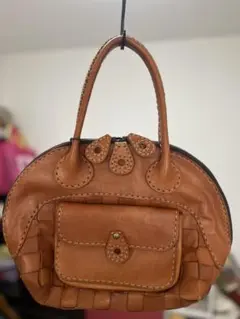 【美品★】Robitaブラウンレザー 編み込みデザイン トートバッグ