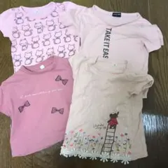 子供服 ９０センチ ４着セット 半袖 ピンク にゃんこ リボン 花 くま 星