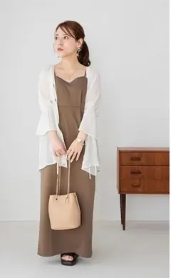 しまむら ゆみ キャミワンピ 中茶 S 新品