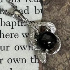 1970s ヴィンテージ ネックレス ブラック スター シルバー ダイオプサイト