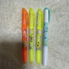 トイ・ストーリー 蛍光ペン4本セット 黄色×2 オレンジ マイルドブルーグリーン