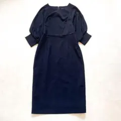 ルイルエブティック　ワンピース　M ネイビー　膝丈　タイト　ボリュームスリーブのサムネイル