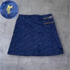 【美品】アシュワース ゴルフ スカート 紺 ボタニカルラップ風 レディース Mのサムネイル
