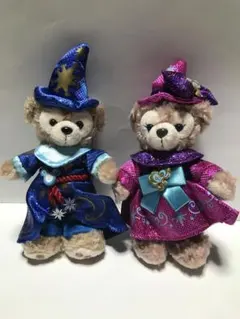 ディズニー　ぬいぐるみバッジ　ダッフィー　シェリーメイ