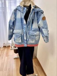 ‪☆子ども用スキーウェア ‪☆青色 雪模様‪☆