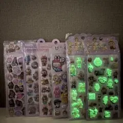在庫処分セール！！ラブブ　夜光シールぷくぷくぷにぷにシール6点まとめ売り