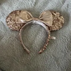 ディズニー カチューシャ スパンコール リボン ピンク ミニー