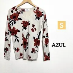 AZUL 花柄 Vネック 薄手 長袖ニット セーターのサムネイル