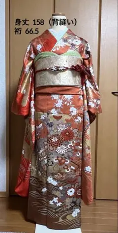 振り袖絹ストール付きリメイクワンピースです。 - メルカリ