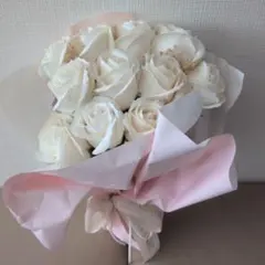 造花　白薔薇　ホワイトローズ 花束 ブーケ　工作 材料