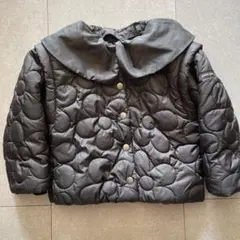 プティマイン　お花キルティングジャケット 黒 100cm