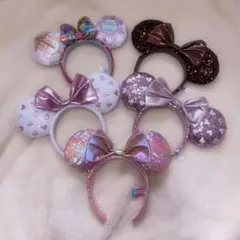 ミニー　スパンコールカチューシャ５点セット