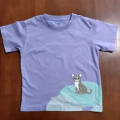 無印良品 イリオモテヤマネコ Tシャツ 120サイズ薄紫色 絶滅危惧種のサムネイル