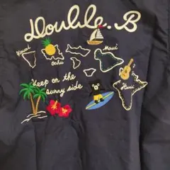 ✾美品✾DOUBLE.B 半袖シャツ ハワイ100cm ネイビー