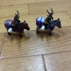 戦国武将　馬乗り　可動マスコット　2点