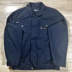 ワークジャケット 濃紺 3Lネイビー長袖シンプルカジュアルヴィンテージ古着メンズ