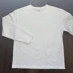 ユニバーサルオーバーオール 長袖Tシャツ ロンT 長T 白T Lサイズ メンズ