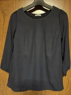 GLACIER ネイビー長袖ブラウス