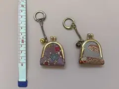 ミニサイズ がま口 キーホルダー ストラップ 和柄 2点セット