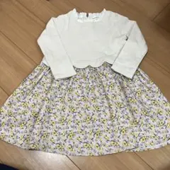 branshes 110 ホワイト花柄ワンピース