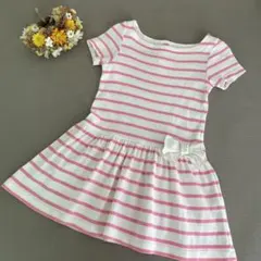 Petit Bateau ピンク ボーダー ワンピース 約4ans 104cm