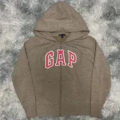 【古着】00s y2k old GAP ジップパーカー ブラウン×ピンク L