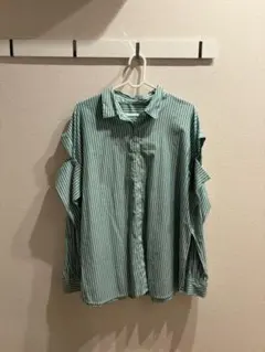 RETRO GIRL ストライプ柄 スリットスリーブ 長袖シャツ