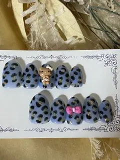 ヒョウ柄ネイルチップ 10個セット