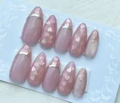 105【オーダー可】ハートホロ　マグネット　ニュアンス　フレンチ