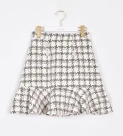 evelyn 裾フリルツイードスカート