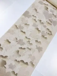 夏九寸 夏染め帯 ツタ柄 染の川勝 夏着物 初秋 単衣 未仕立て品