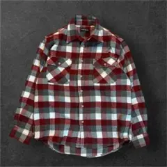 90s OLD UNIQLO 紺タグ オンブレ シャドーチェック ネルシャツ　S