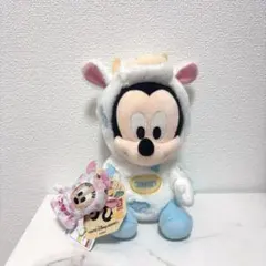 タグ付き　Disney　ミッキー　ぬいぐるみ指人形付き 2021年 干支 　丑年