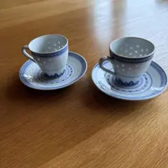 青と白のカップ・ソーサーセット5セット