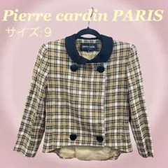 〔Pierre cardin PARIS〕黄色系チェックジャケット サイズ9のサムネイル